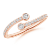 Two Stone Bezel-Set Lab Grown Diamond Bypass Ring