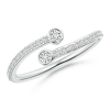 Two Stone Bezel-Set Lab Grown Diamond Bypass Ring