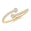 Two Stone Bezel-Set Lab Grown Diamond Bypass Ring