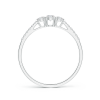 Unique Prong Set Lab Grown Diamond Three Stone Ring