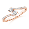Two Stone Lab Grown Diamond Bypass Ring with Accents