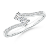 Two Stone Lab Grown Diamond Bypass Ring with Accents