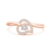 Open Heart Round Lab Grown Diamond Bypass Ring