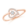 Open Heart Round Lab Grown Diamond Bypass Ring