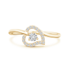 Open Heart Round Lab Grown Diamond Bypass Ring