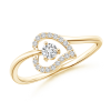 Open Heart Round Lab Grown Diamond Bypass Ring