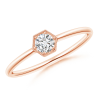 Round Lab Grown Diamond Hexagon Solitaire Ring