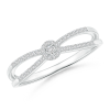 Lab Grown Diamond Split Shank Promise Ring with Halo