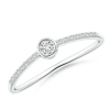 Bezel Set Lab Grown Diamond Wave Promise Ring