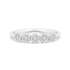 Bezel Set Lab Grown Diamond Five Stone Wedding Band with Milgrain Edges