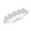Bezel Set Lab Grown Diamond Five Stone Wedding Band with Milgrain Edges