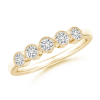 Bezel Set Lab Grown Diamond Five Stone Wedding Band with Milgrain Edges