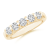 Bar Set Round Lab Grown Diamond Five Stone Wedding Band