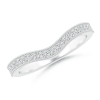 Lab Grown Diamond Indented Semi Eternity Wedding Band