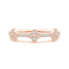 Lab Grown Diamond Clover Link Wedding Band with Milgrain