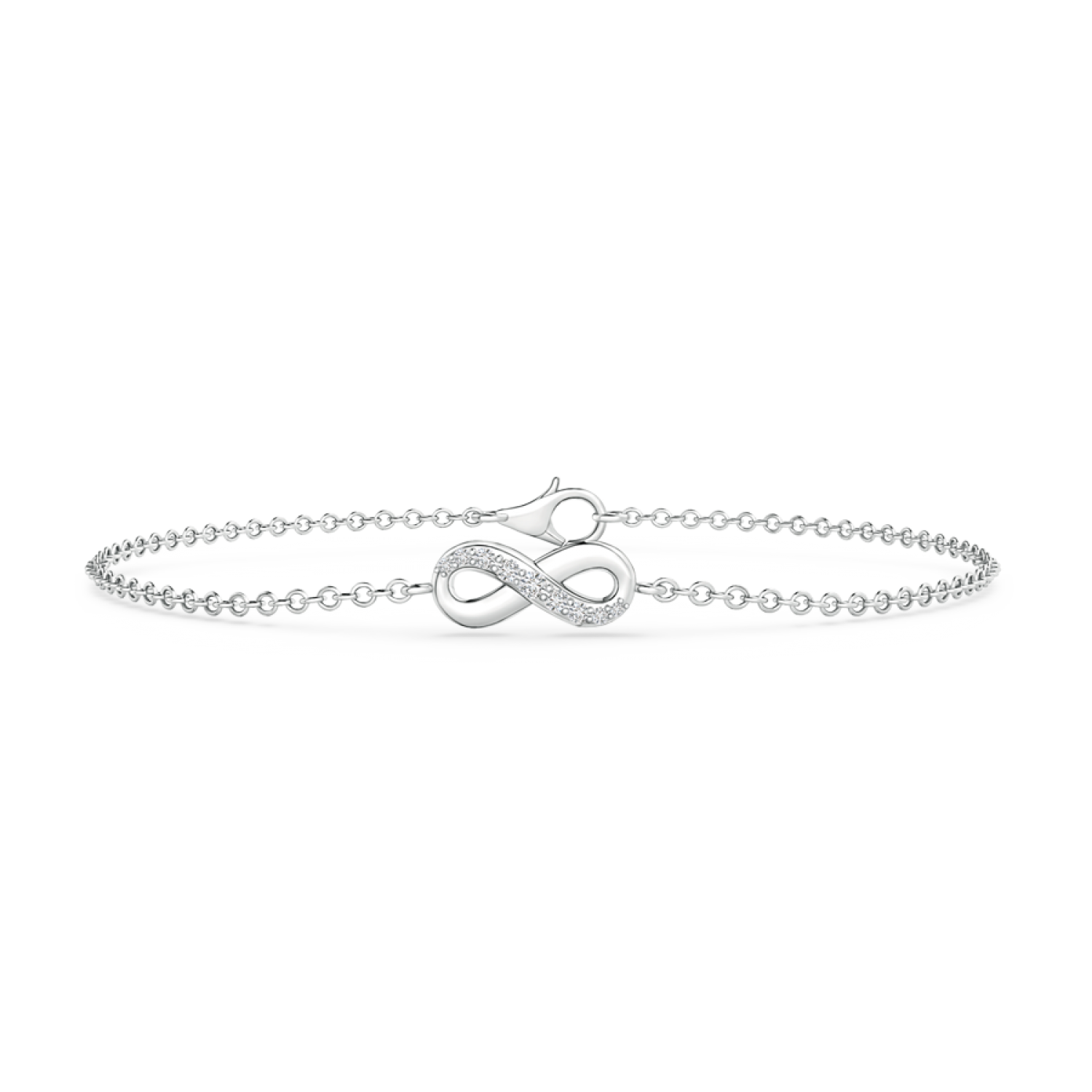 Lab Grown Diamond Infinity Bracelet with Chain - Main Image