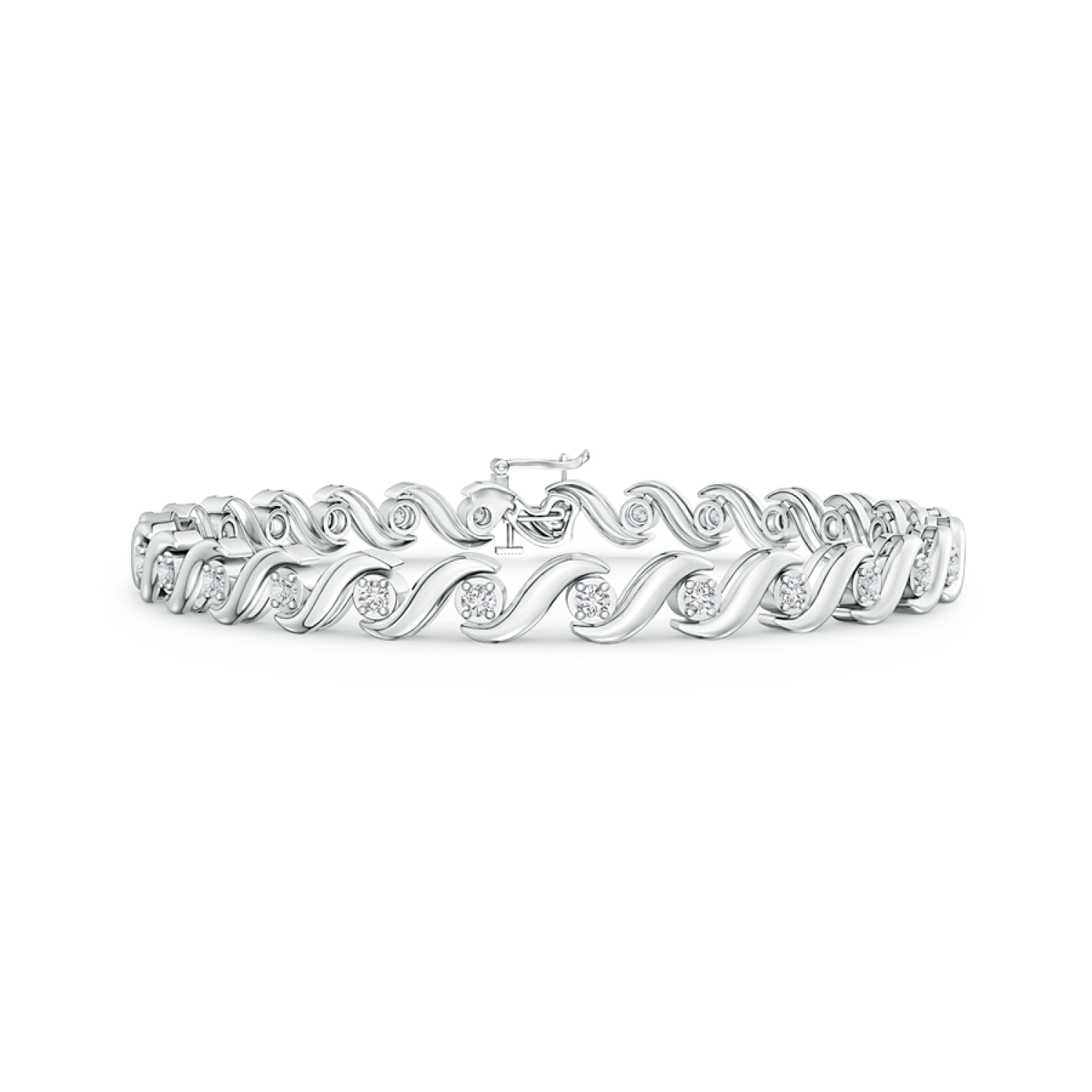 Lab Grown Diamond S Swirl Link Tennis Bracelet - Main Image