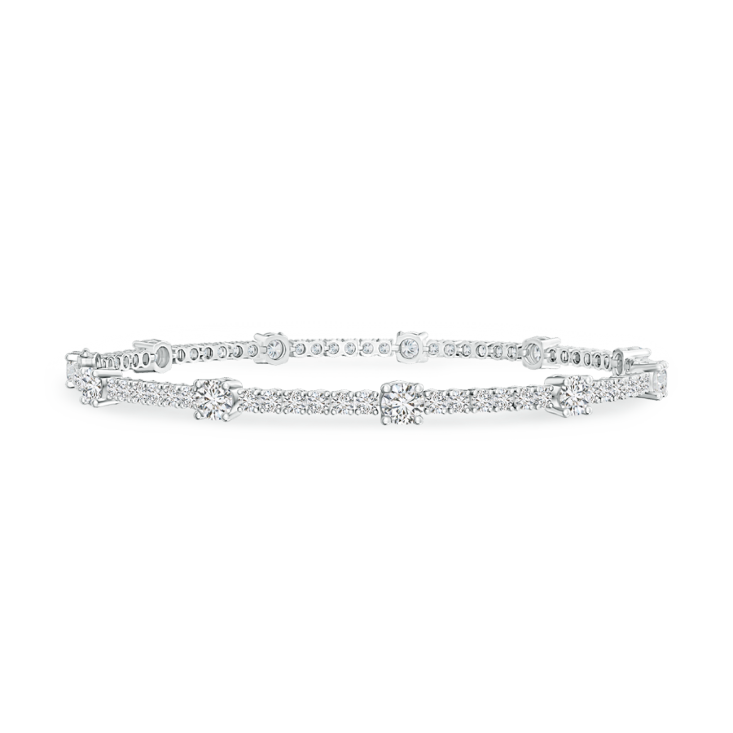 Prong Set Lab Grown Diamond Station Bracelet - Main Image