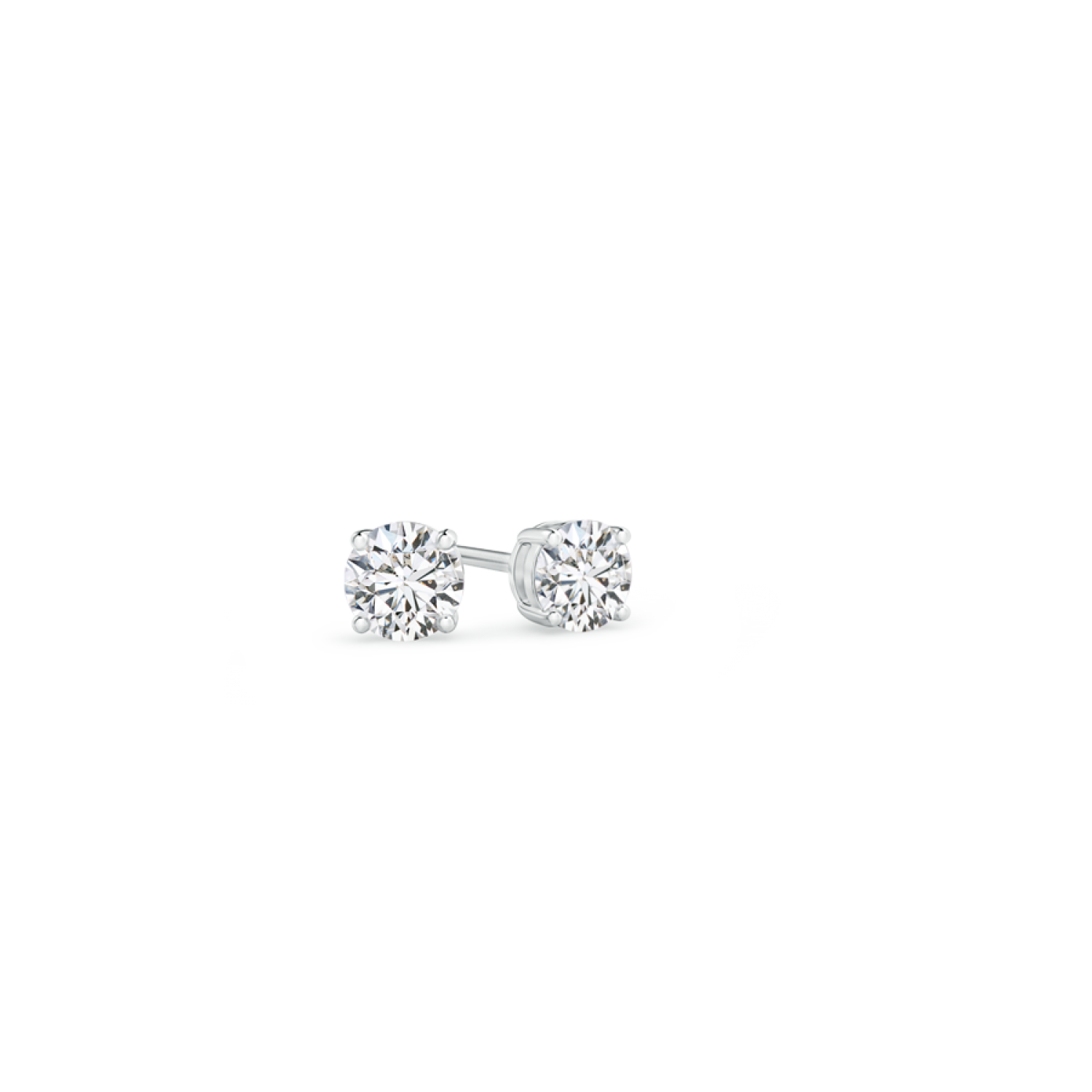 Basket Set Round Lab Grown Diamond Stud Earrings - Main Image