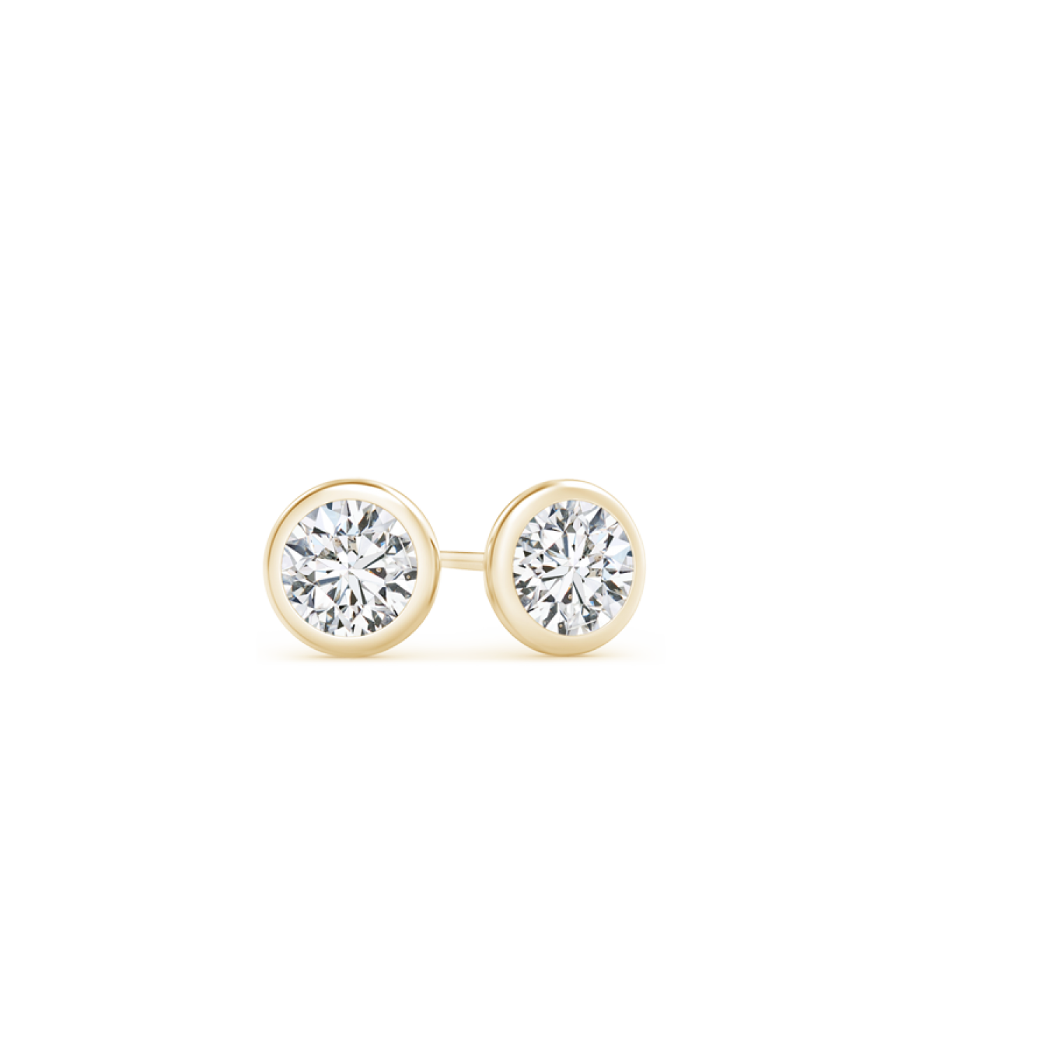 Martini Setting Bezel Set Lab Grown Diamond Stud Earrings - Main Image