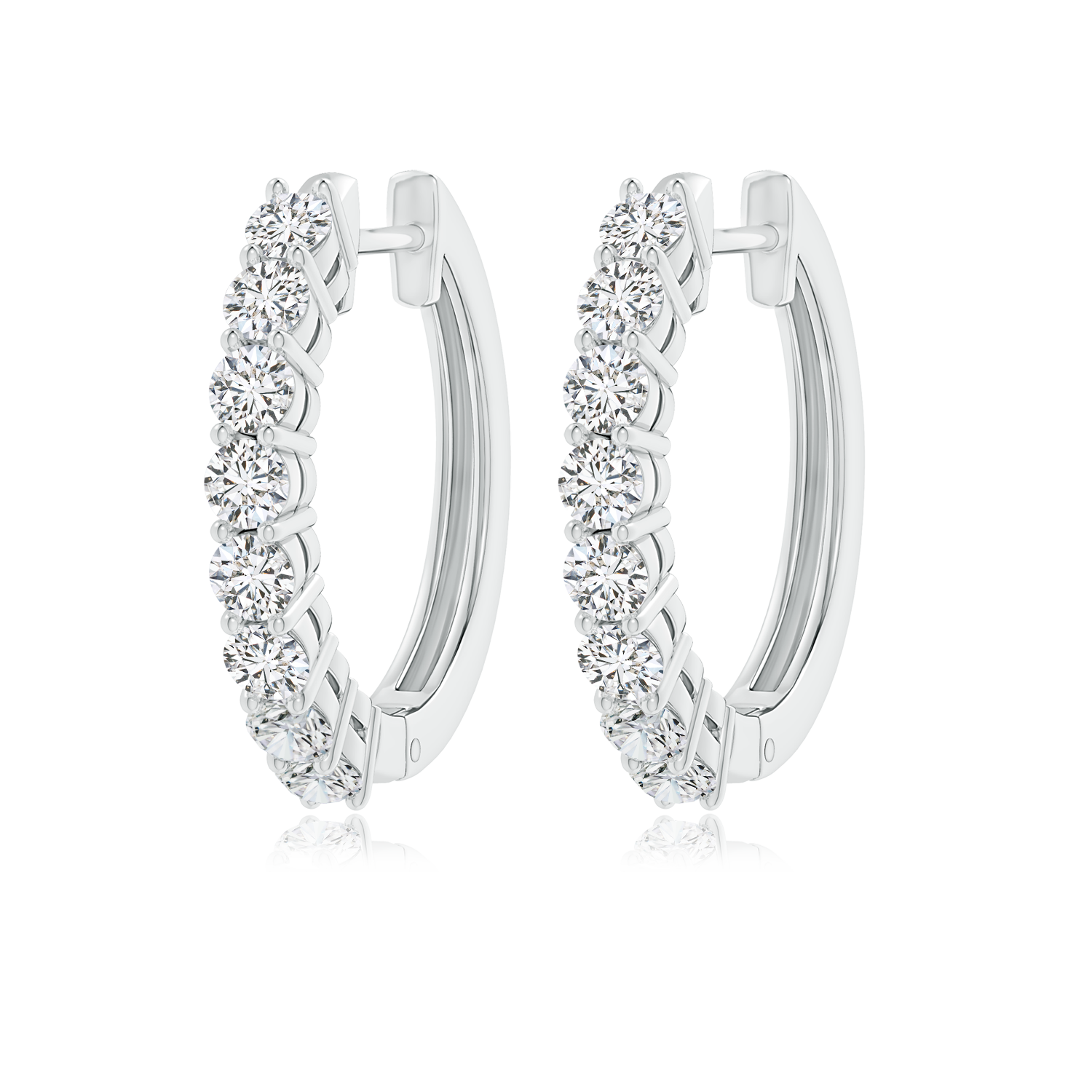 Hinged Clip Lab Grown Diamond Hoop Earrings - Main Image