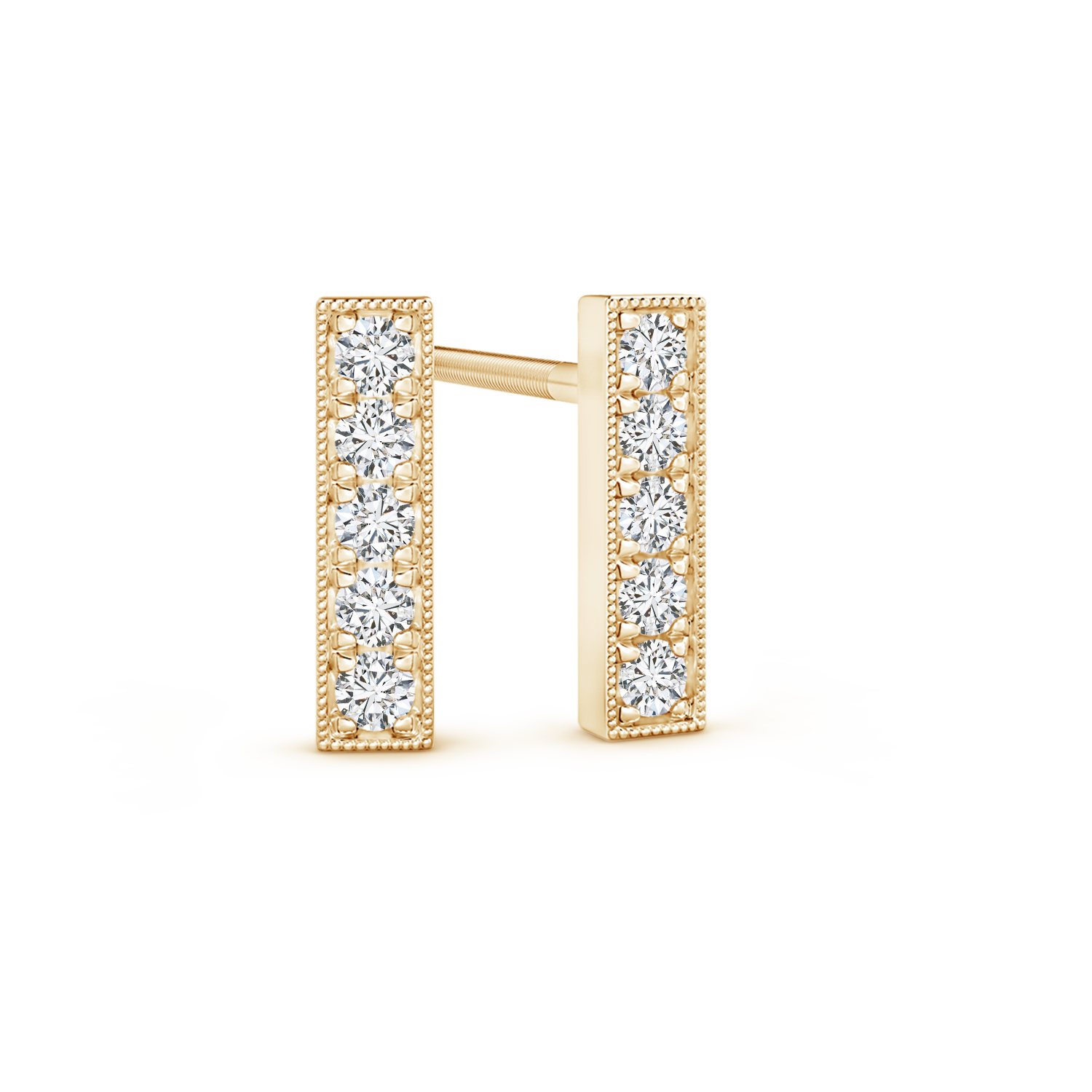 Lab Grown Diamond Linear Bar Stud Earrings - Main Image