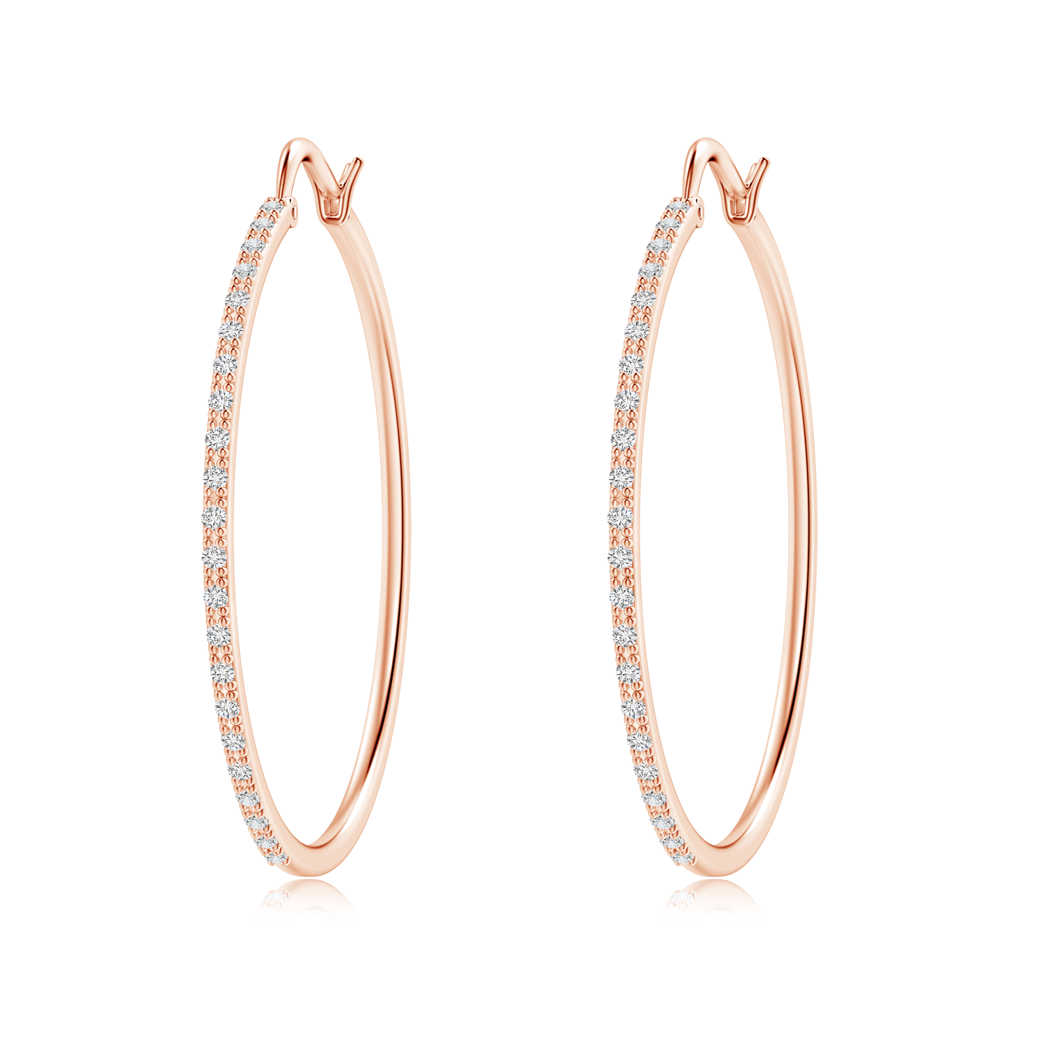 Lab Grown Diamond Latch Hoop Earrings - Main Image