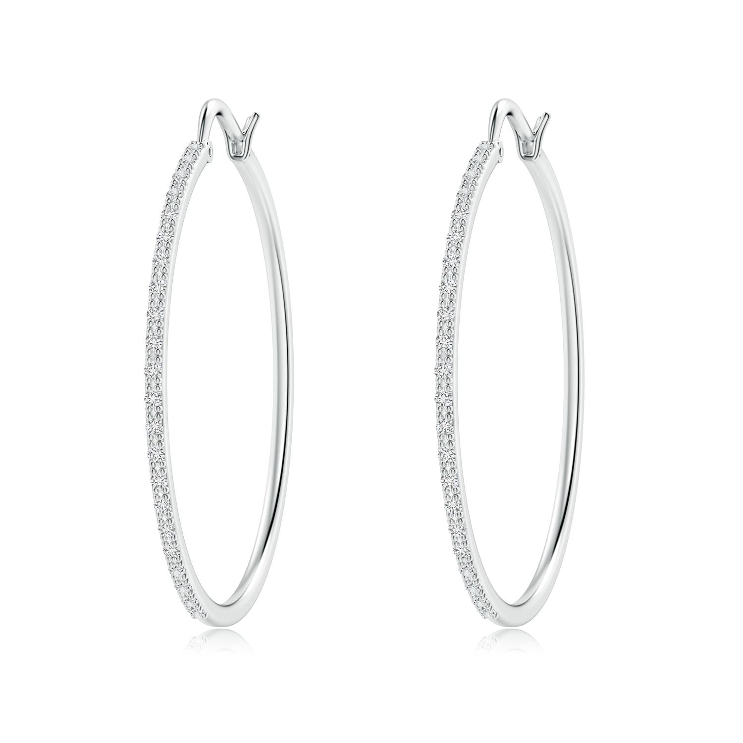 Lab Grown Diamond Latch Hoop Earrings - Main Image