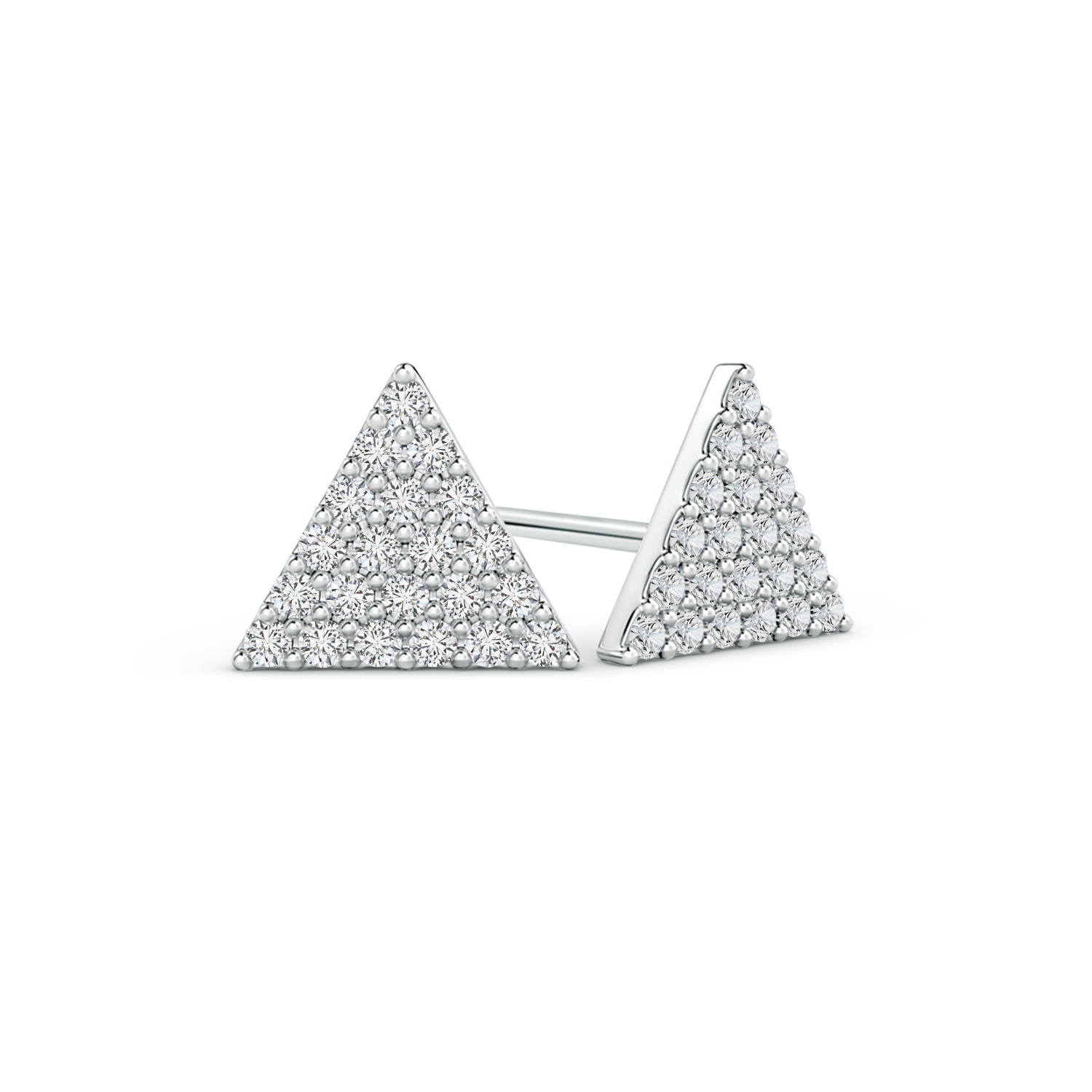 Lab Grown Diamond Triangular Cluster Earrings - Main Image