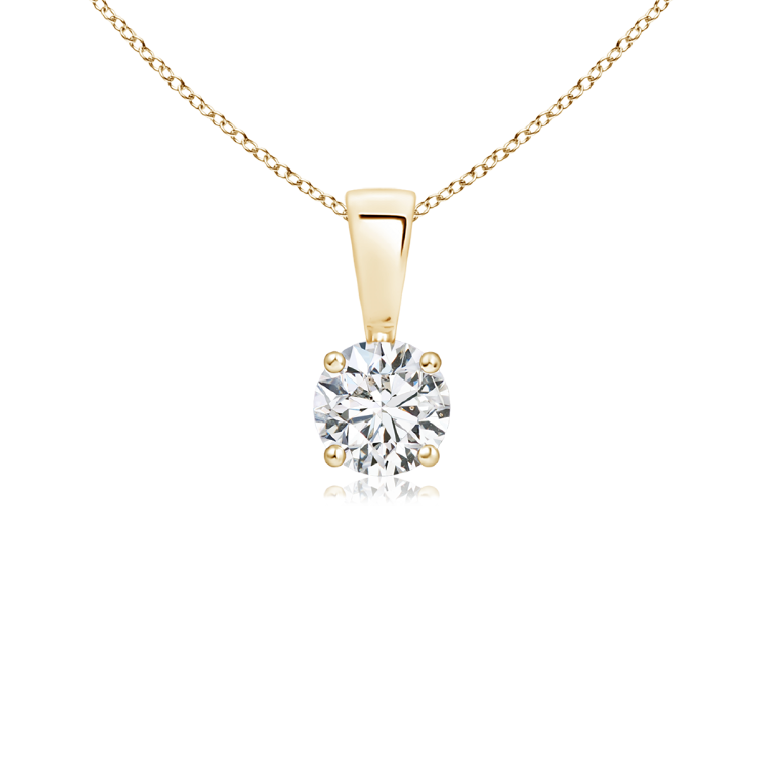 Prong Set Round Lab Grown Diamond Solitaire Pendant - Main Image