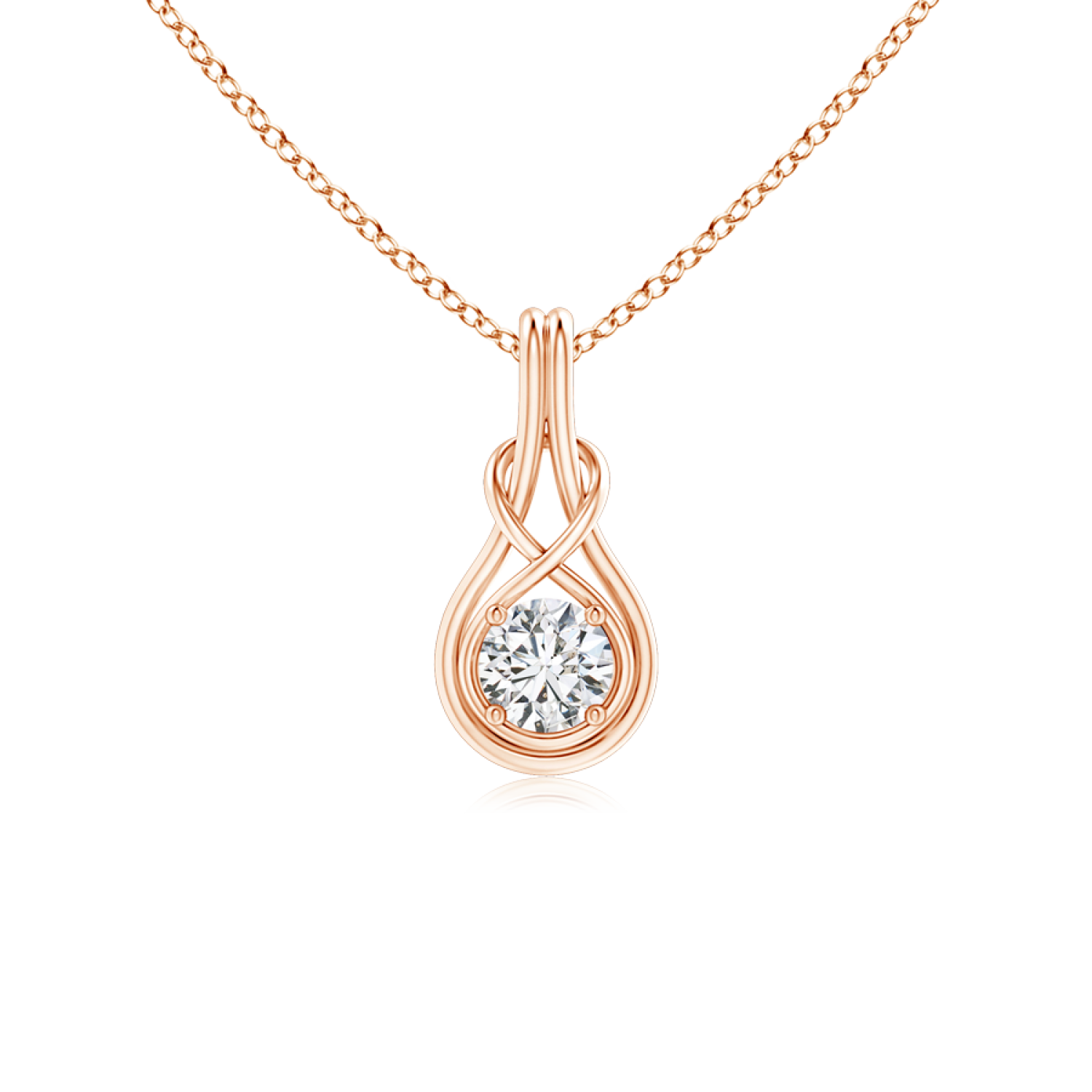Round Lab Grown Diamond Infinity Knot Pendant - Main Image