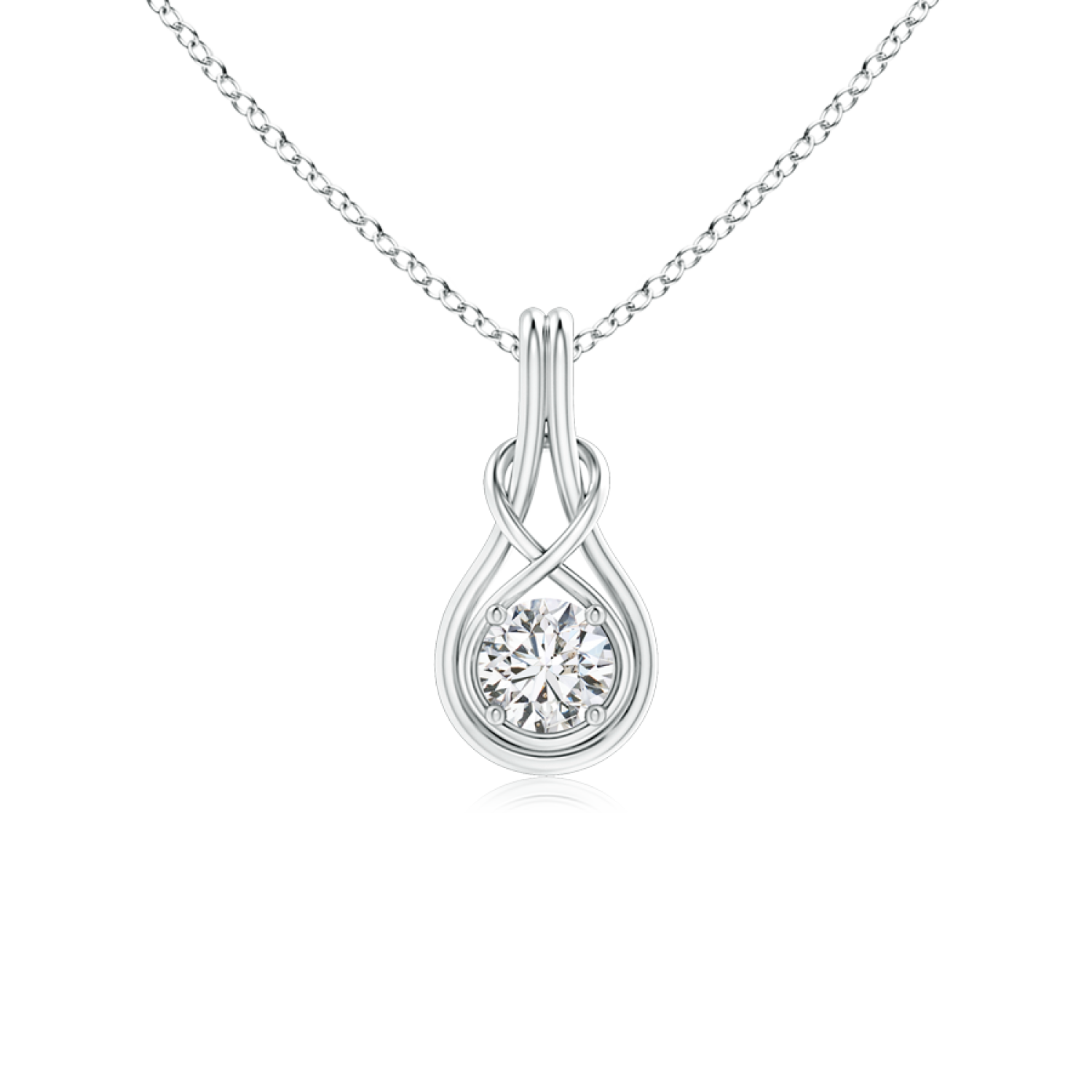 Round Lab Grown Diamond Infinity Knot Pendant - Main Image
