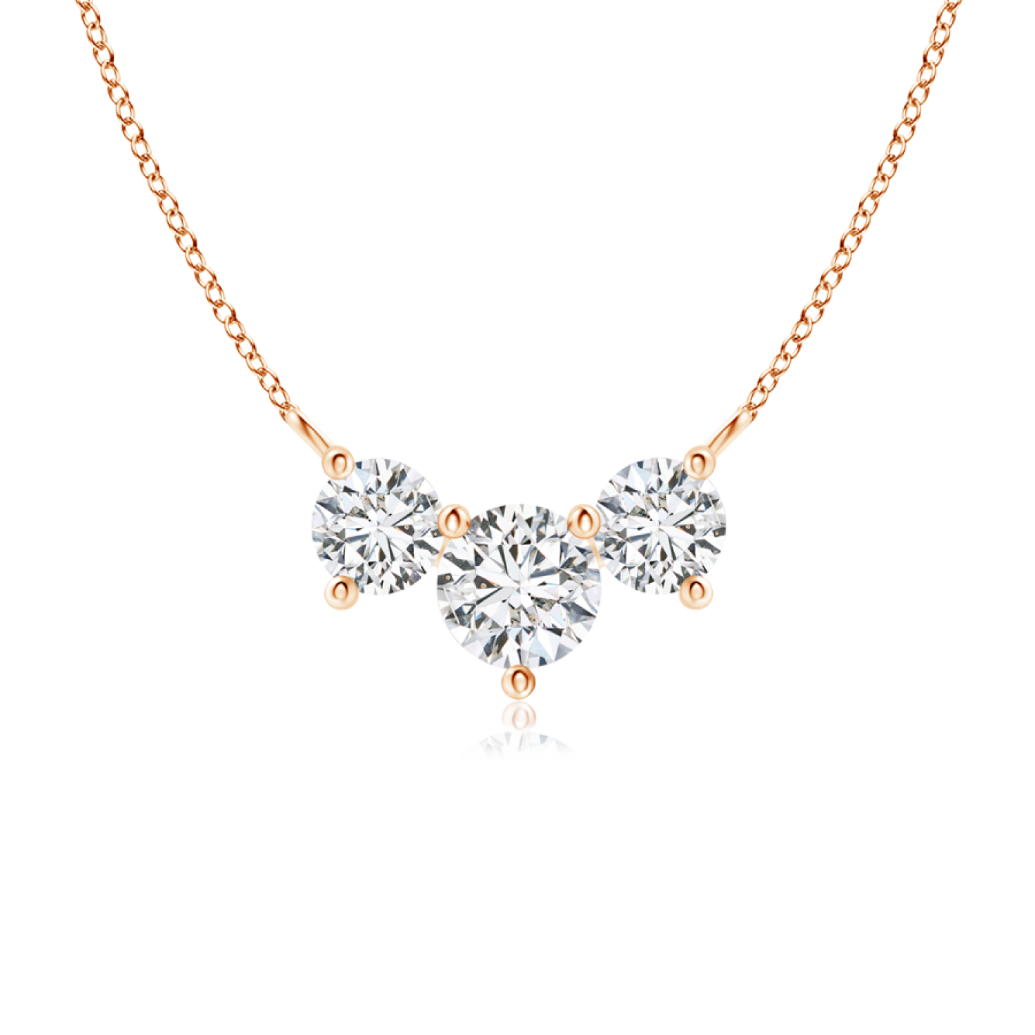 Classic Lab Grown Diamond Past Present Future Necklace - Main Image