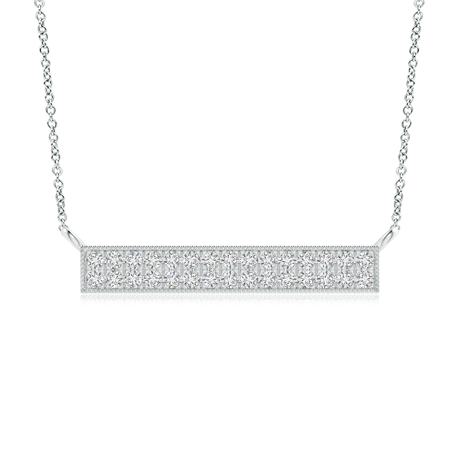 Double Row Lab Grown Diamond Bar Necklace - Main Image