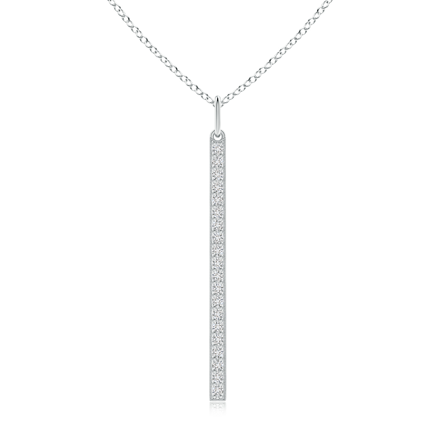 Lab Grown Diamond Vertical Bar Necklace - Main Image