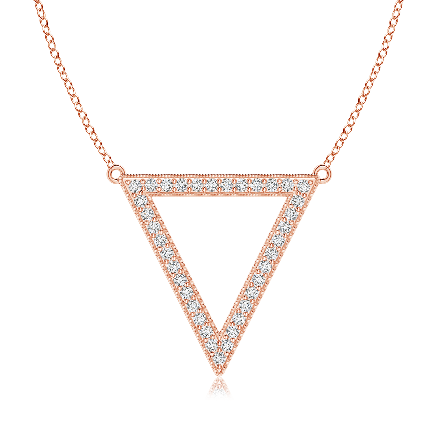 Lab Grown Diamond Open Triangle Necklace - Main Image