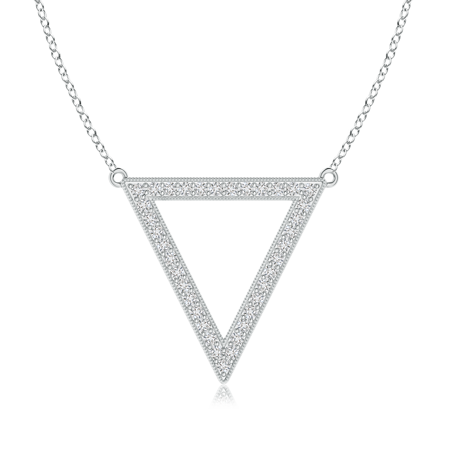 Lab Grown Diamond Open Triangle Necklace - Main Image