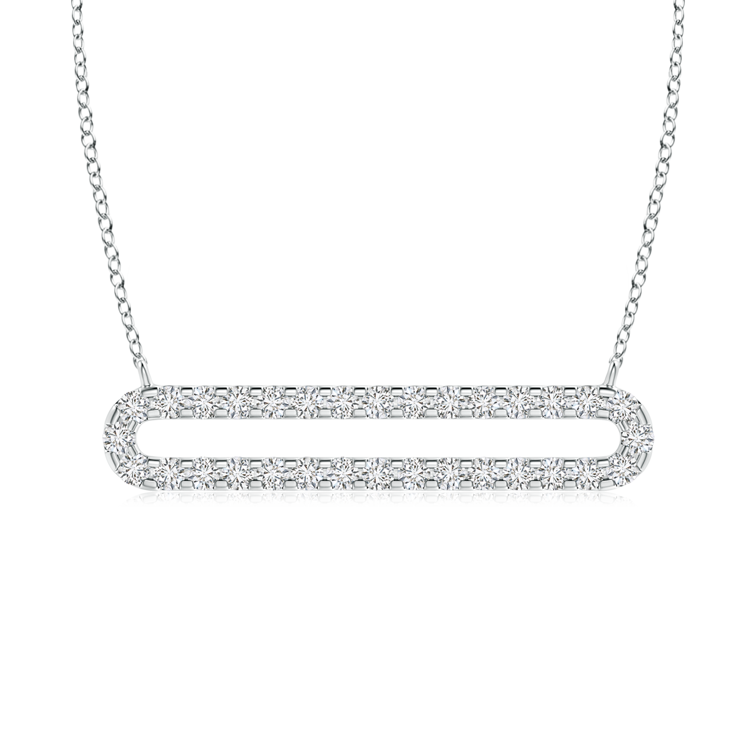 Lab Grown Diamond Elongated Oval Bar Necklace - Main Image