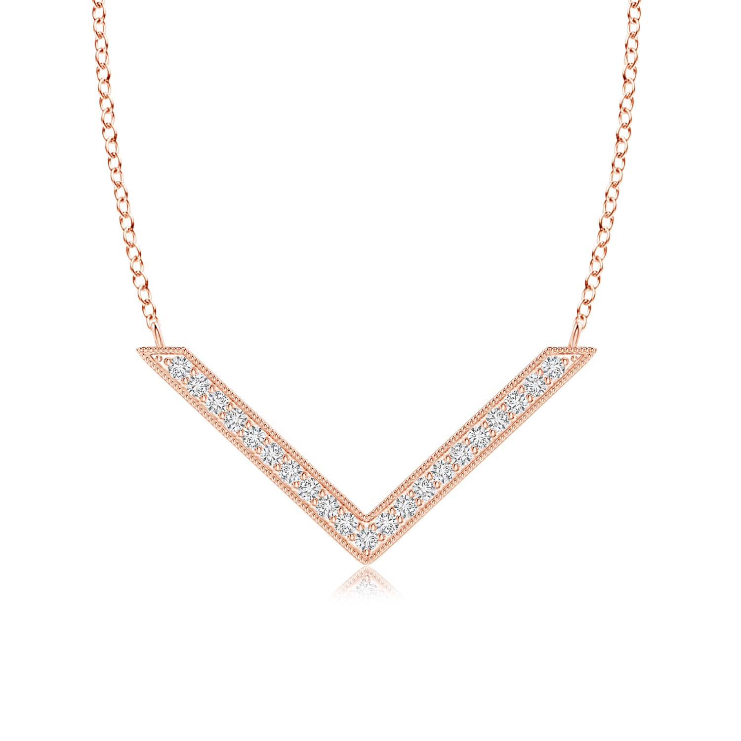 Lab Grown Diamond Chevron Necklace - Main Image