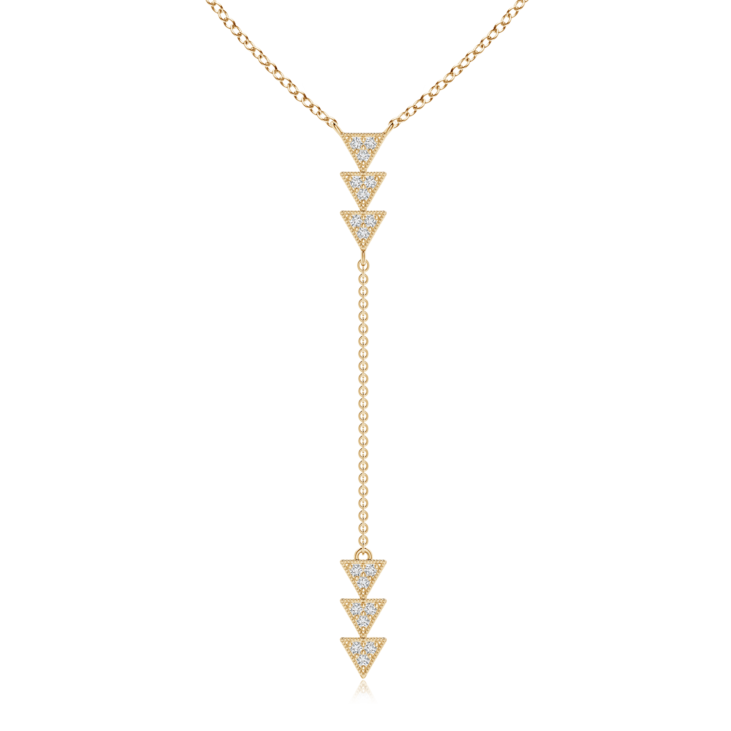 Lab Grown Diamond Triangle Y Drop Necklace - Main Image