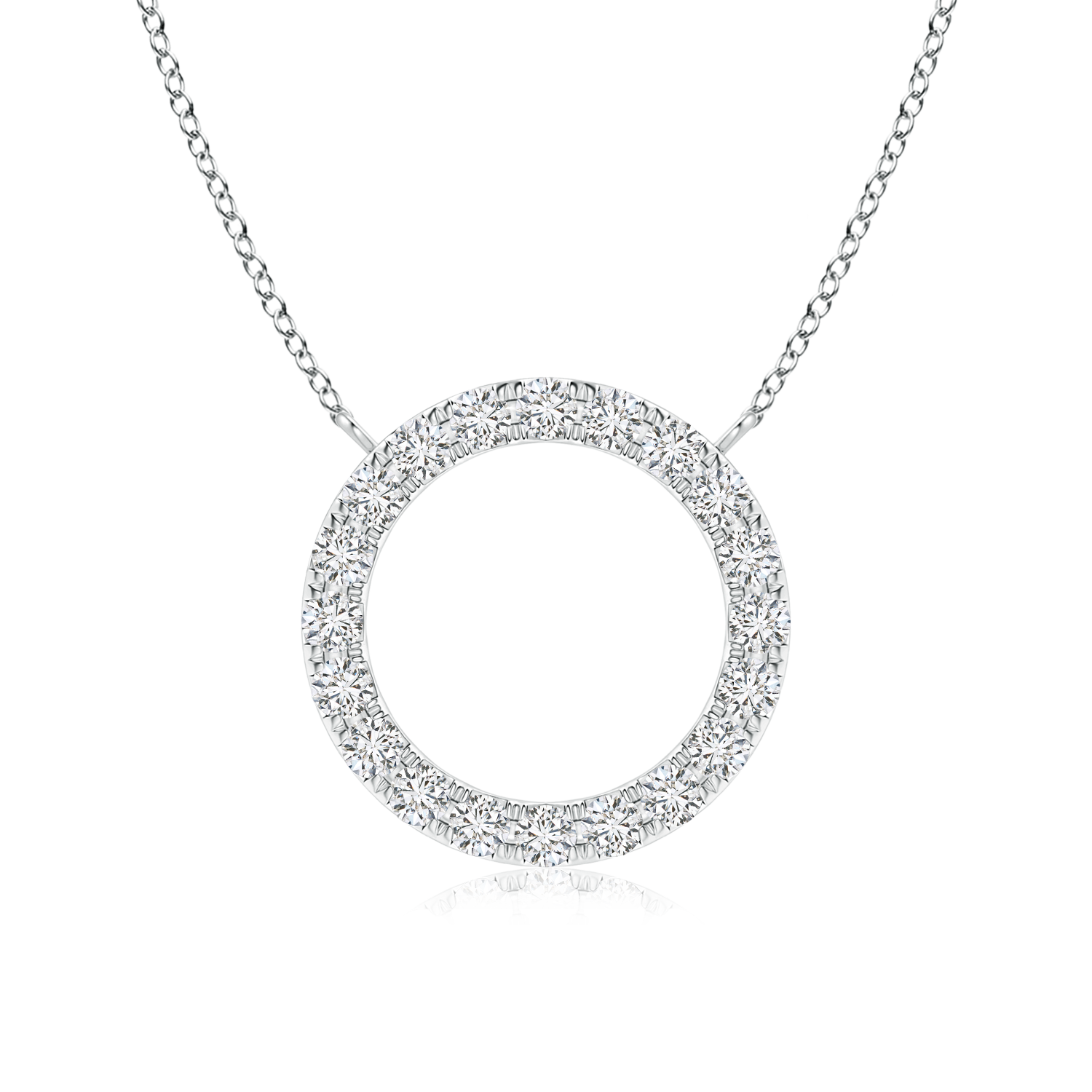 Lab Grown Diamond Open Circle Necklace - Main Image