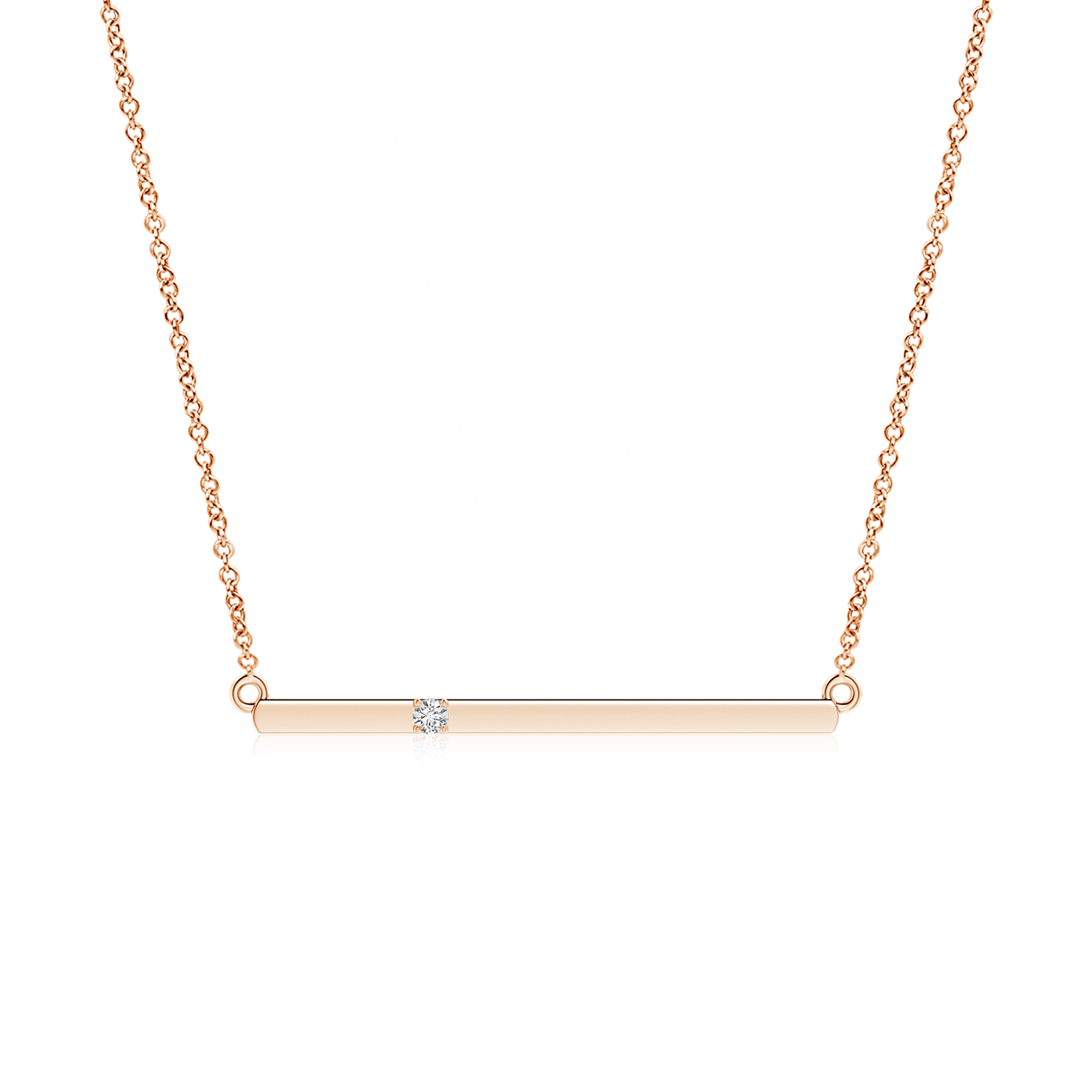 Prong Set Lab Grown Diamond Bar Necklace - Main Image