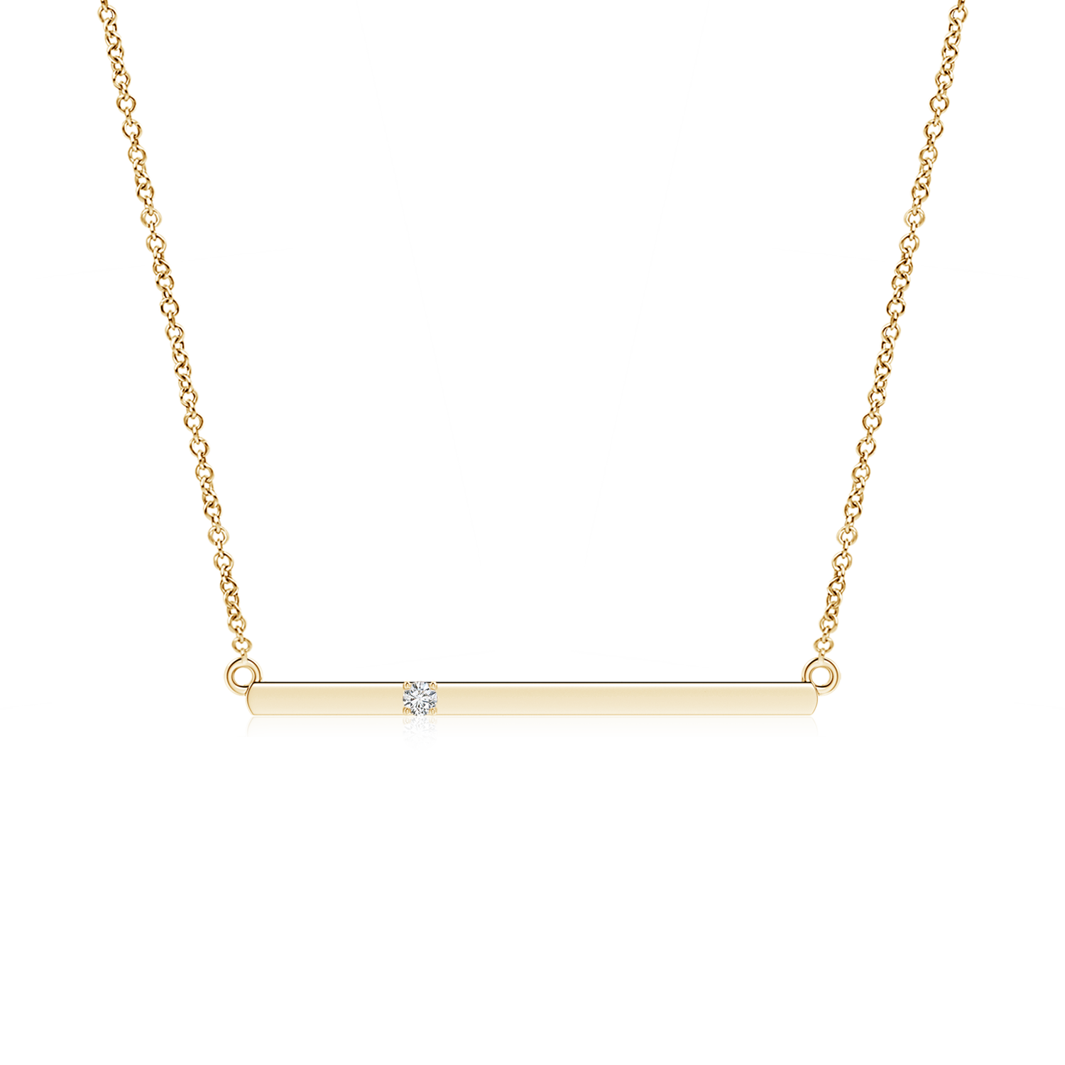 Prong Set Lab Grown Diamond Bar Necklace - Main Image