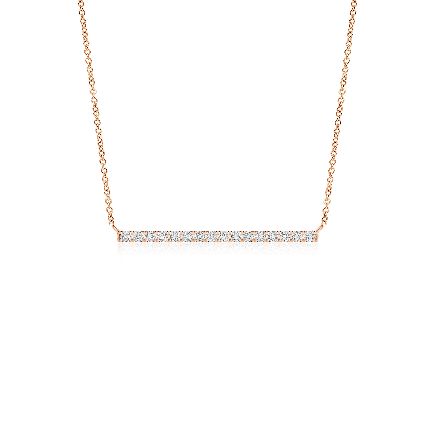 Lab Grown Diamond Horizontal Bar Pendant Necklace - Main Image