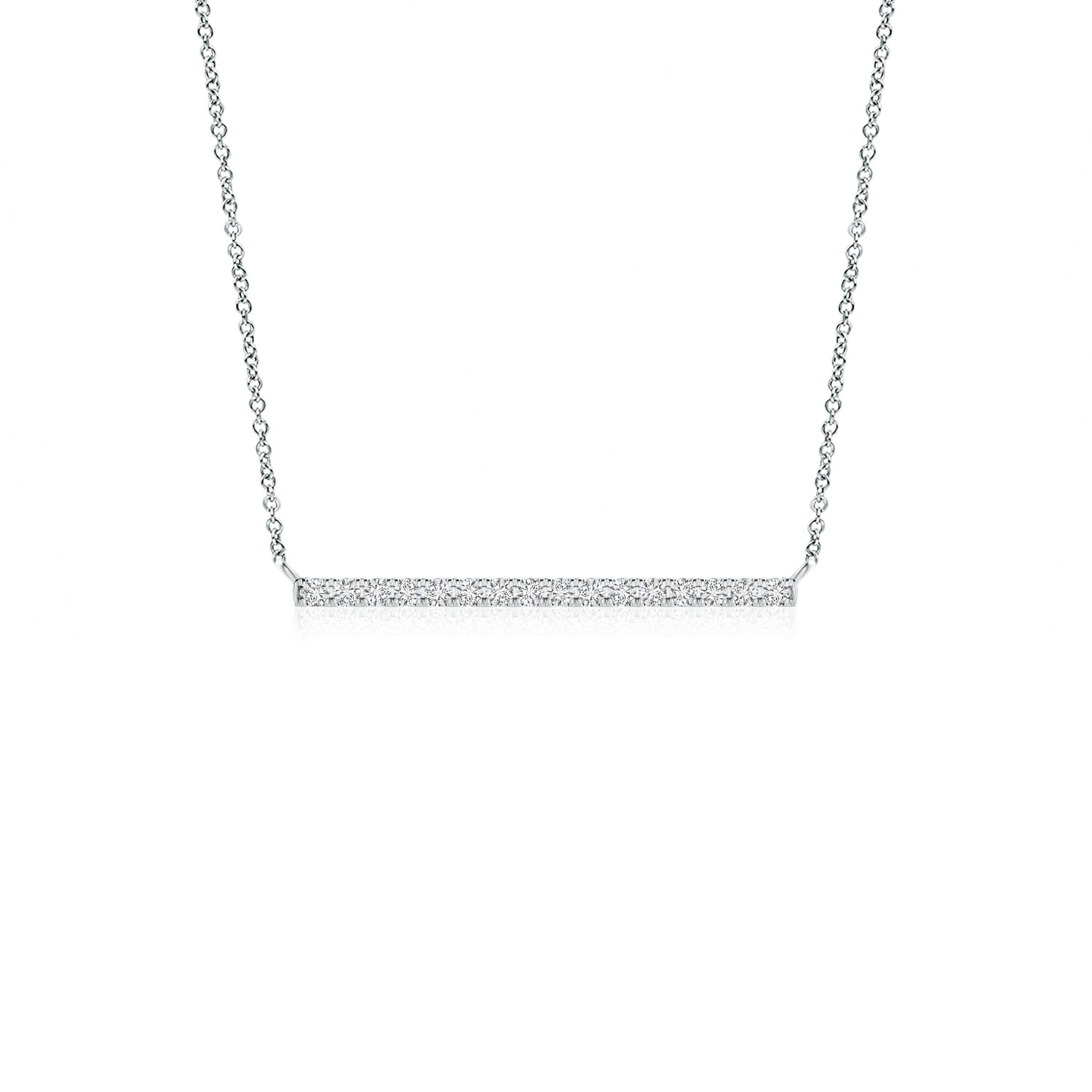 Lab Grown Diamond Horizontal Bar Pendant Necklace - Main Image