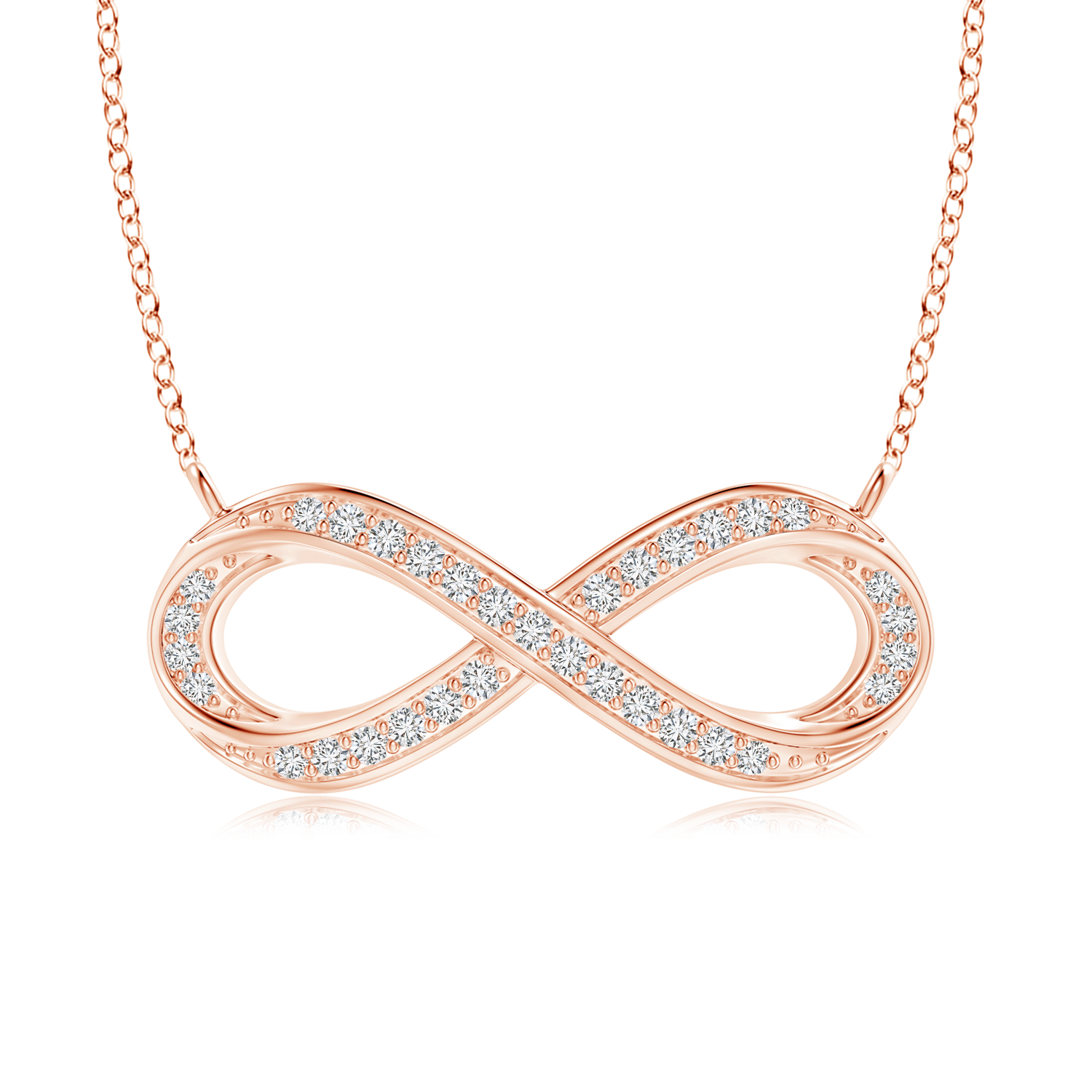 Lab Grown Diamond Sideways Infinity Necklace - Main Image