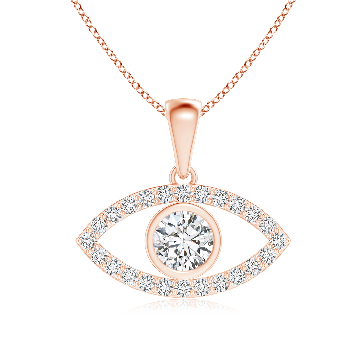 Lab Grown Diamond Evil Eye Dangle Pendant - Main Image