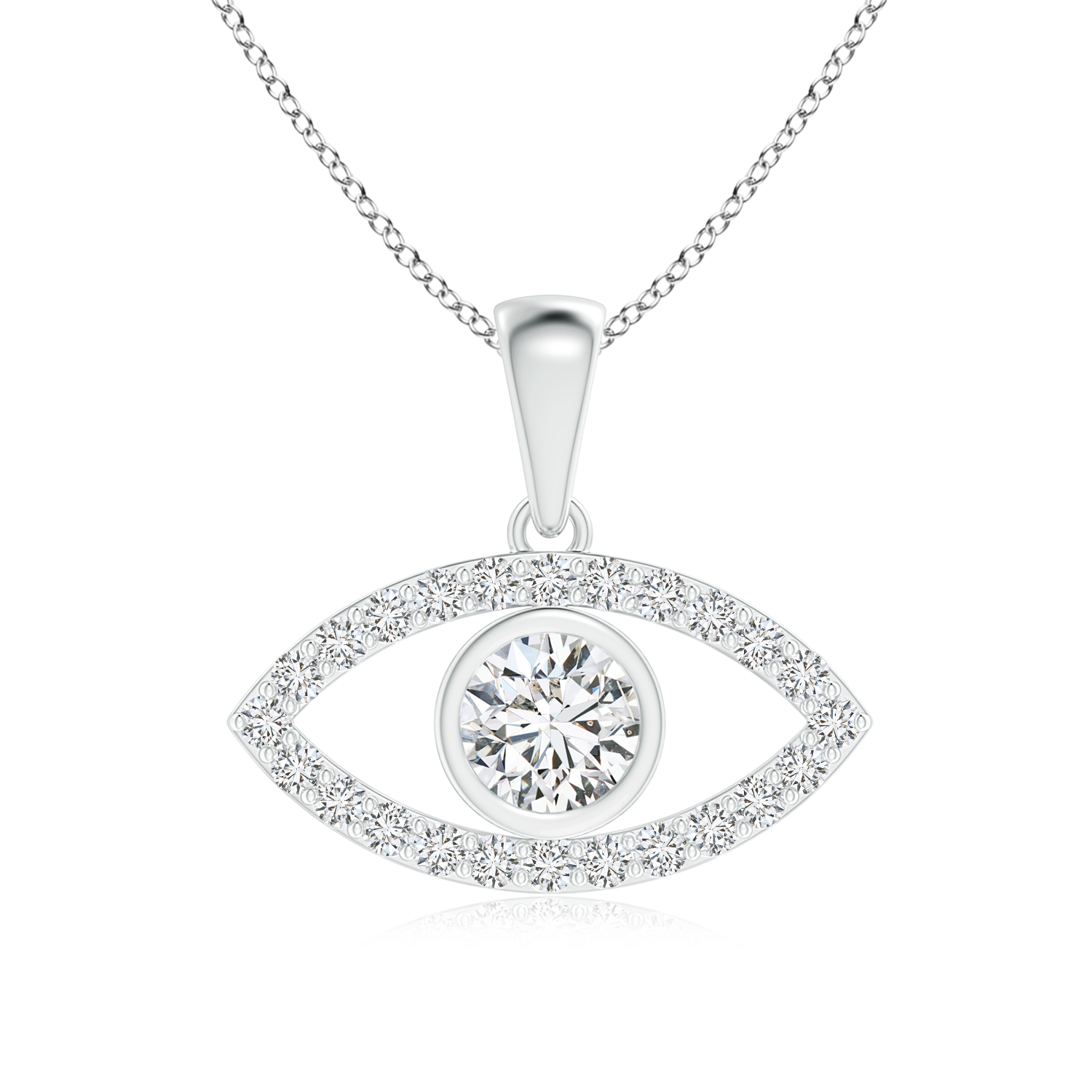 Lab Grown Diamond Evil Eye Dangle Pendant - Main Image