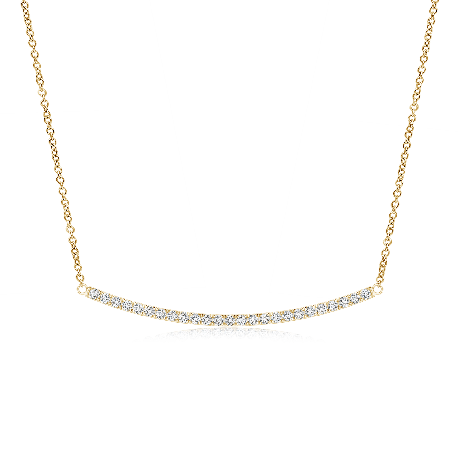 Lab Grown Diamond Horizontal Curved Bar Necklace - Main Image