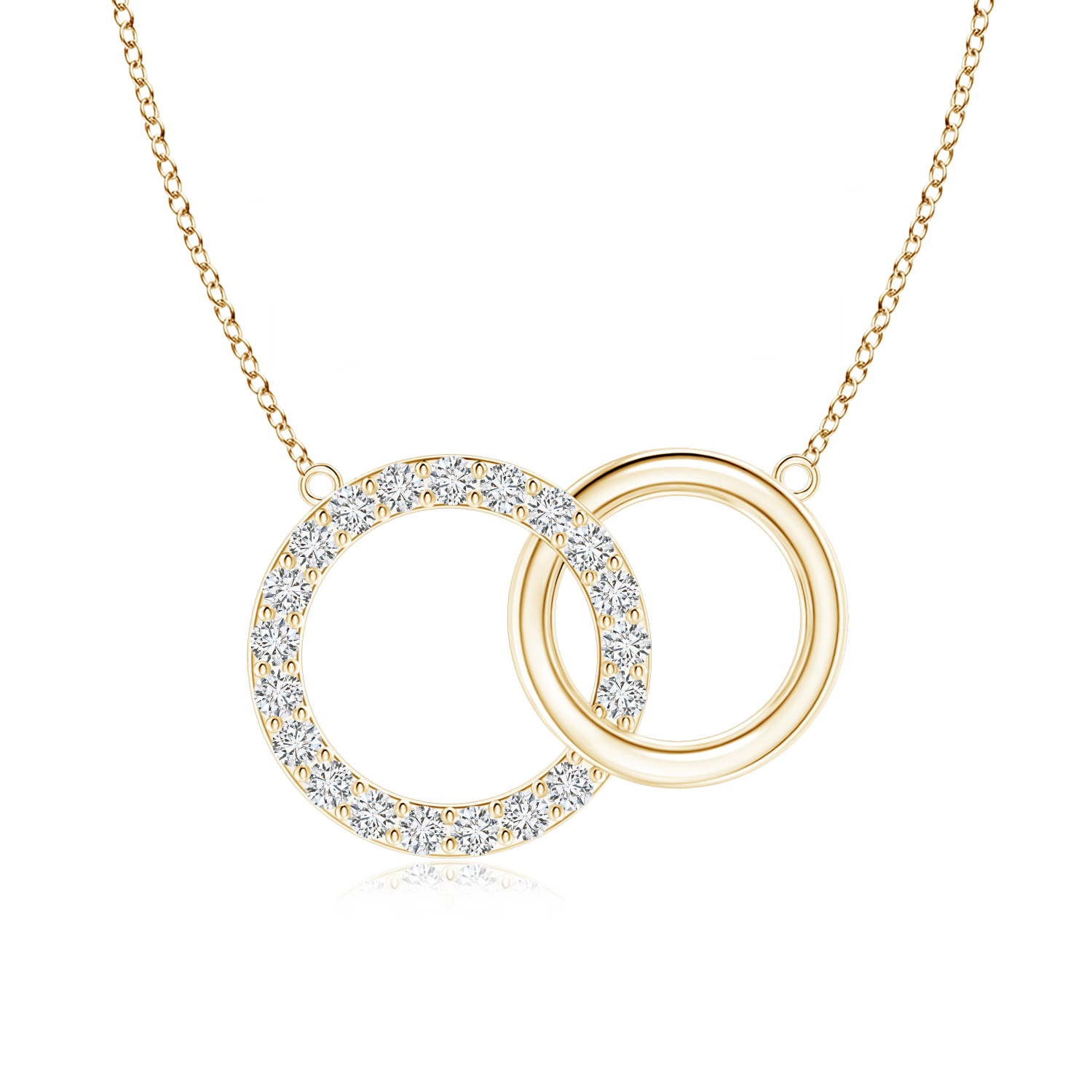 Lab Grown Diamond Intertwined Circle Necklace - Main Image